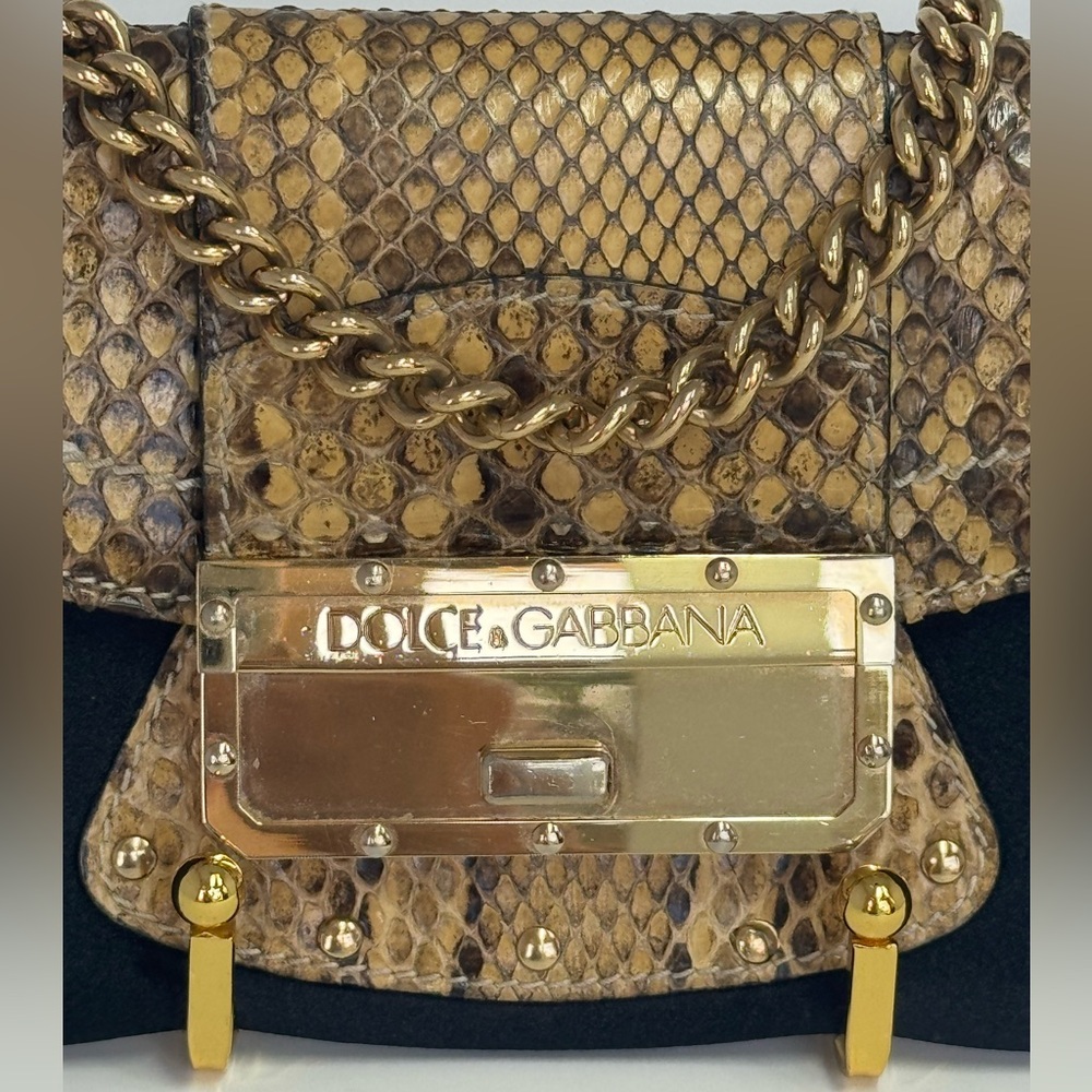 Authentic Dolce & Gabbana Python And Satin Chain … - image 3